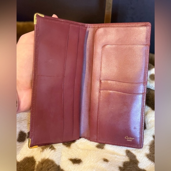 CARTIER Must de Cartier Bordeaux Long Burgundy Leather Wallet - GUC COA - Picture 4 of 9